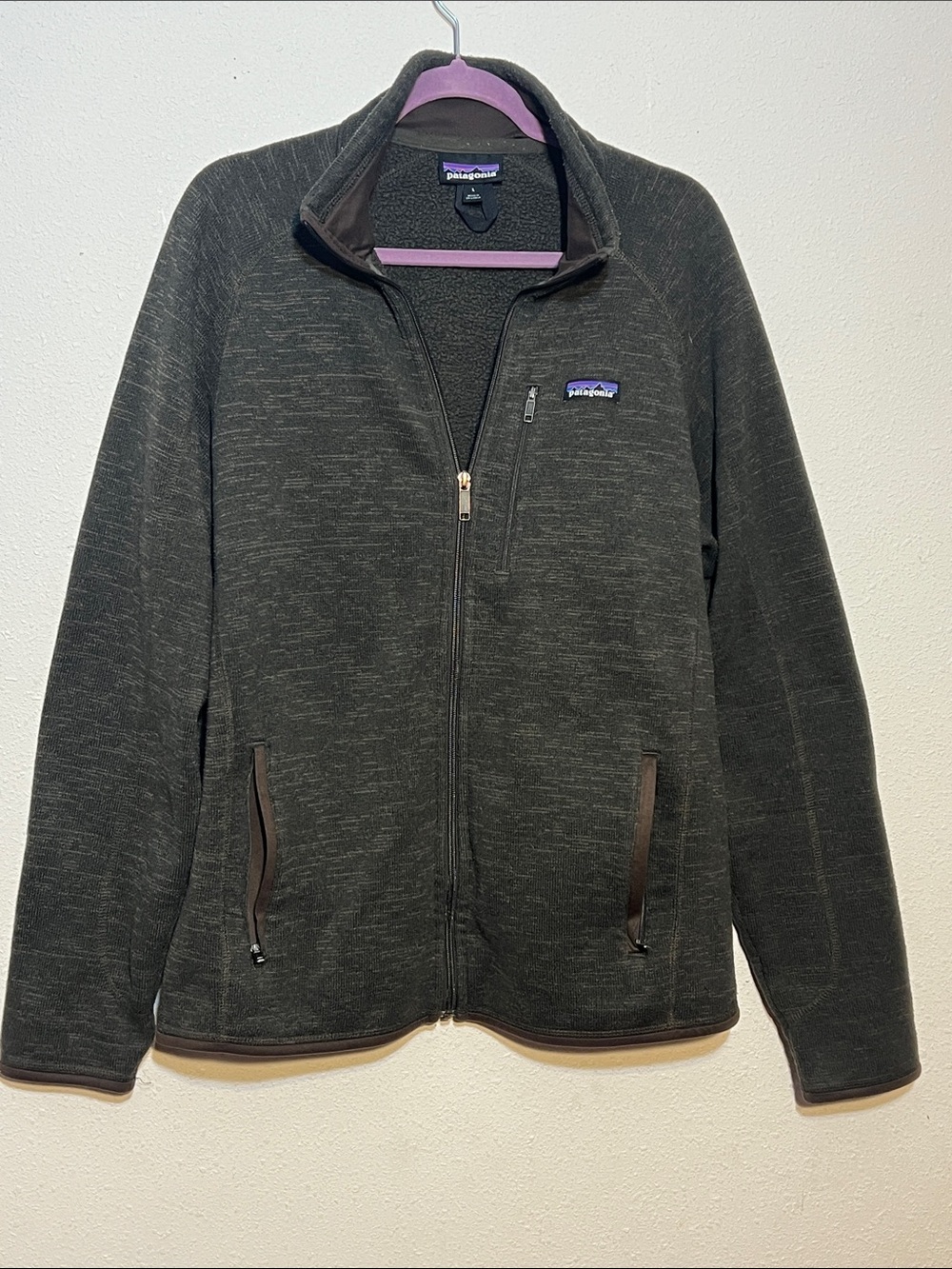 Patagonia Men's Better Sweater Fleeced Charcoal Full-Zip Jacket Size Large